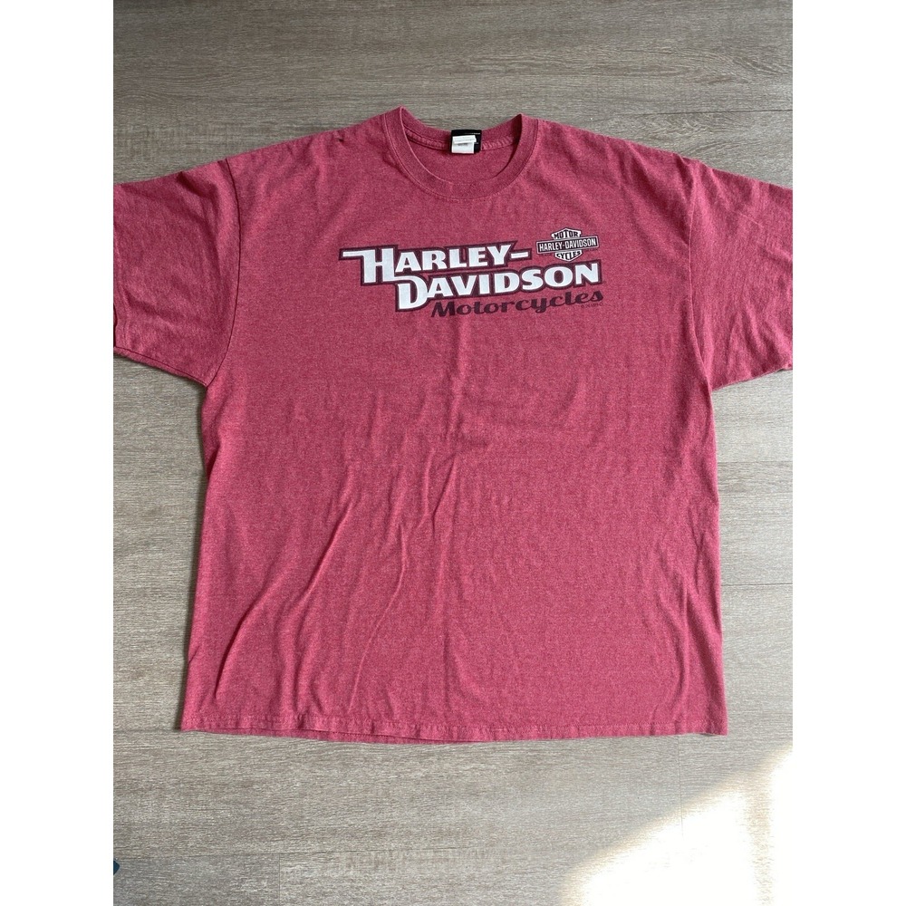 2XL Harley Davidson Maroon Logo‎ Tee 1173